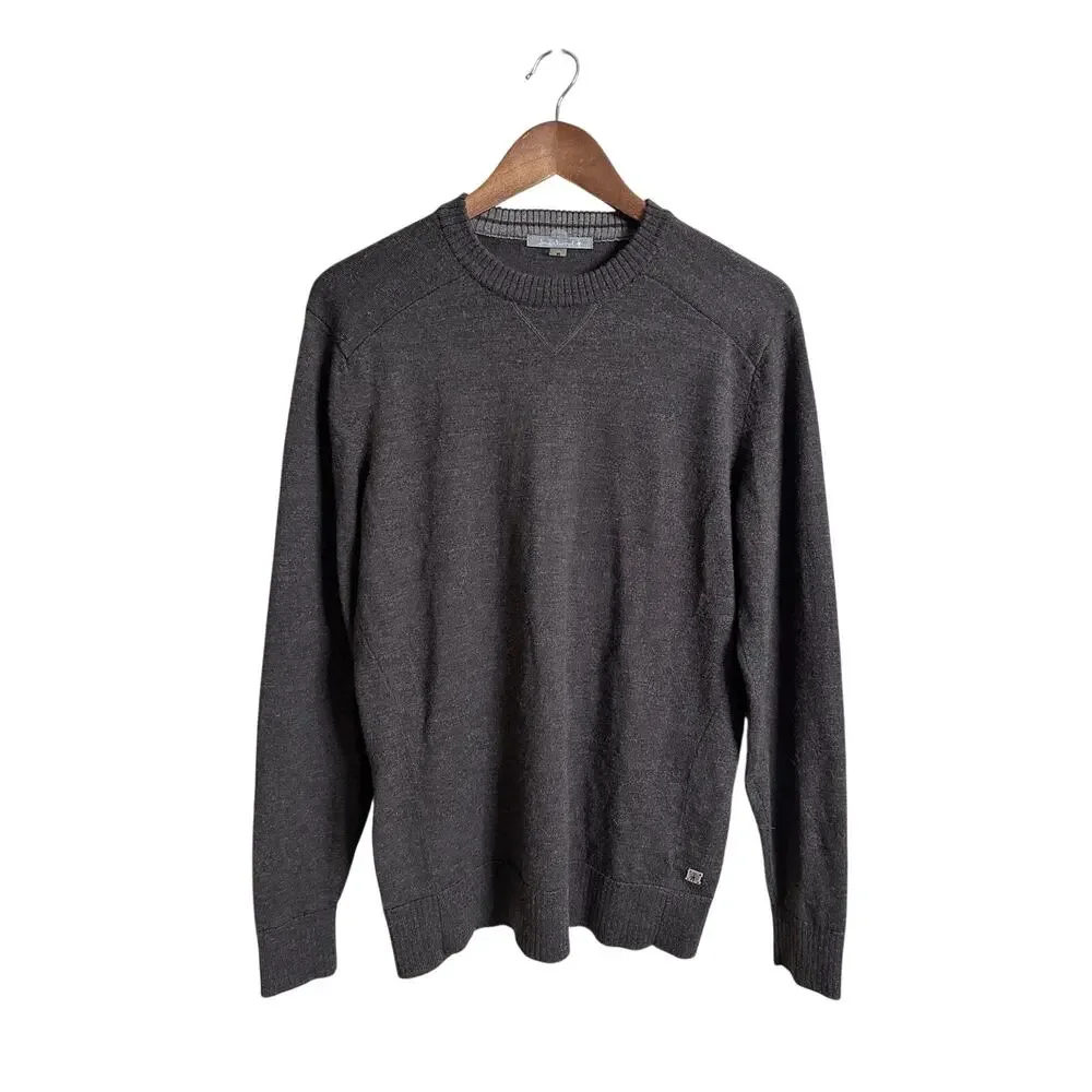 Smartwool Riva Ridge Crewneck Sweater Merino Wool Gray Mens M